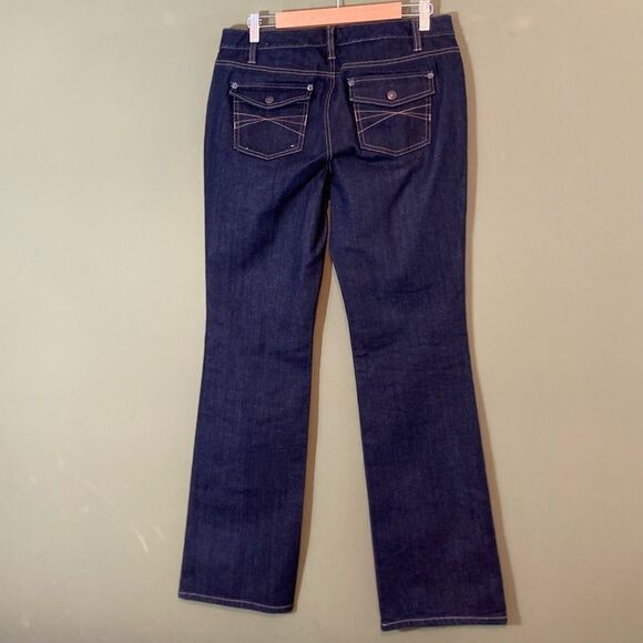 Ann Taylor Loft NWOT Curvy boot dark wash denim jeans 10L - Picture 2 of 7